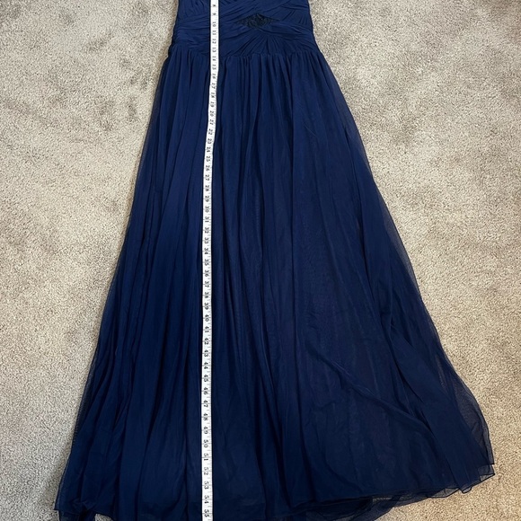 Eva Brazzi Black Tie Navy Blue Lace Front Strapless Chiffon Evening Gown. Size 8 - Picture 14 of 16